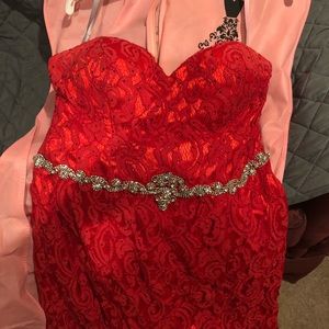 Red Lace Prom Dress